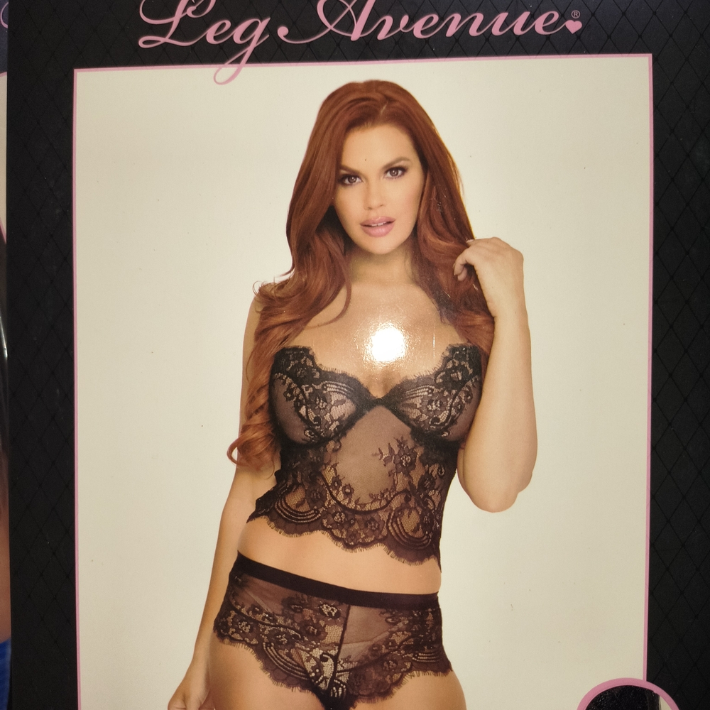 Leg Avenue Black Lace Bra and Panty Set